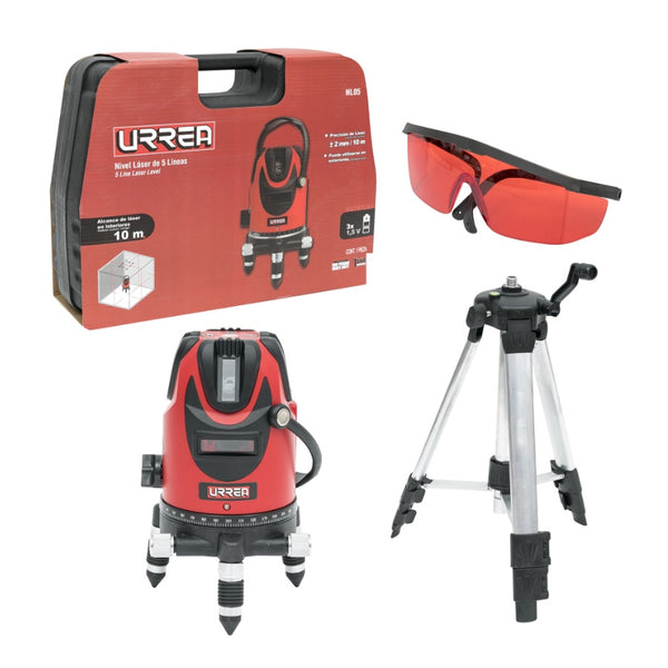 Nivela laser URREA NL05, 10M, 5 Linii, trepied si ochelari incluse