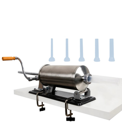 *PROMO* Aparat Umplut Carnati Orizontal 4 kg, cu 5 Palnii incluse, Porc+Vita+Oaie