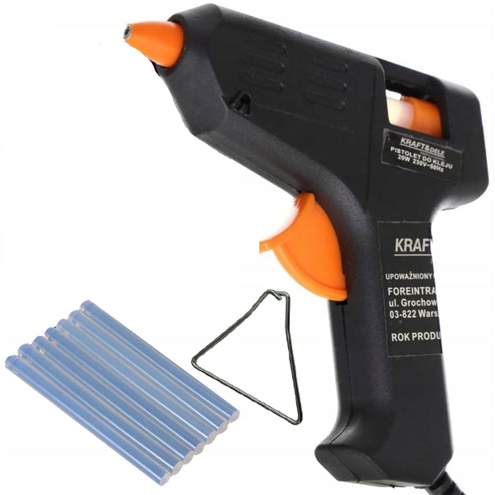 Pistol electric de lipit la cald, putere 20W, include 7 batoane de silicon, POLSKI K10351, Poza1