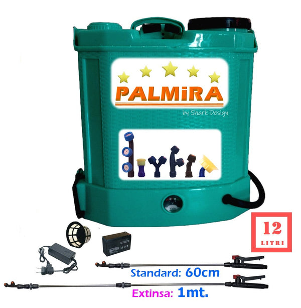 PALMiRA || SET Pompa Stropit Electrica cu Acumulator, 12 Litri, Vermorel 6 DUZE, tija extensibila 1m