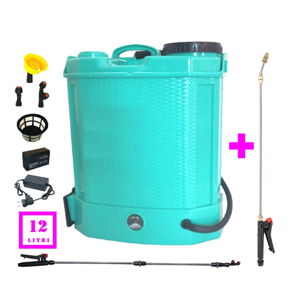 VÖKNER || SET Pompa Stropit Electrica cu Acumulator, 12 Litri, Vermorel BLUE, tija extensibila 1m, PLUS TIJA INOX extensibila 3 Metri - VÖKNER Recomandat