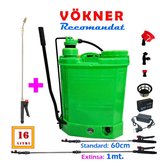 SET Pompa stropit 16Litri Pandora cu acumulator plus tija inox extensibila la 3 metri - Vokner Recomandat