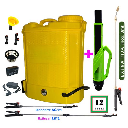 *PROMO* DEZMAN Vermorel Electric cu Acumulator, 12 Litri, GALBEN,+ATOMIZOR+TIJA 3m