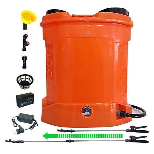 *PROMO* Pompa Stropit 12 Litri POMPINA, Electrica cu Acumulator, Vermorel ORANGE, tija extensibila 1m, accesorii