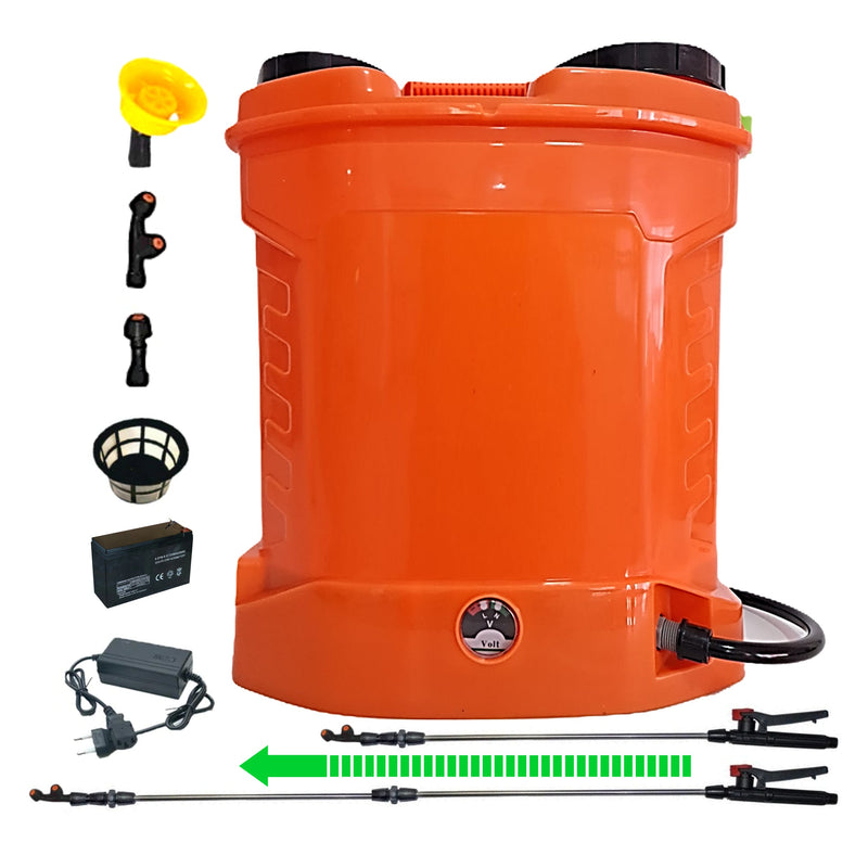 *PROMO* Pompa Stropit 12 Litri POMPINA, Electrica cu Acumulator, Vermorel ORANGE, tija extensibila 1m, accesorii
