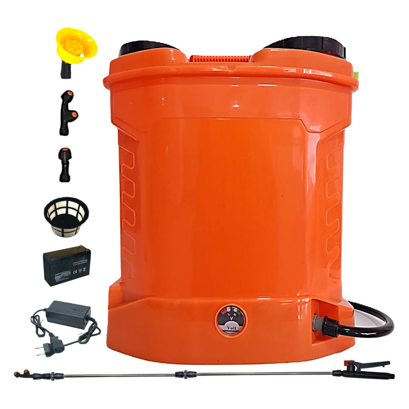 *PROMO* SET POMPINA Pompa 12 Litri Tratamente Pomi-Vie-Legume, Electrica cu Acumulator, Vermorel ORANGE, tija extensibila 1m, accesorii
