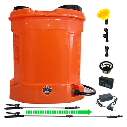SET POMPINA Pompa 12 Litri Tratamente Pomi-Vie-Legume, Electrica cu Acumulator, Vermorel ORANGE, tija extensibila 1m, accesorii