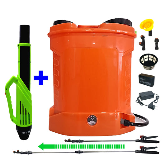 *PROMO* Set POMPINA Pompa 12 Litri Tratamente Pomi-Vie-Legume, Electrica cu Acumulator, Vermorel ORANGE + ATOMIZOR