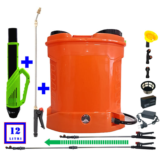 POMPINA SET Vermorel Electric cu Acumulator, 12 Litri, ORANGE,+ATOMIZOR, +TIJA INOX 3M