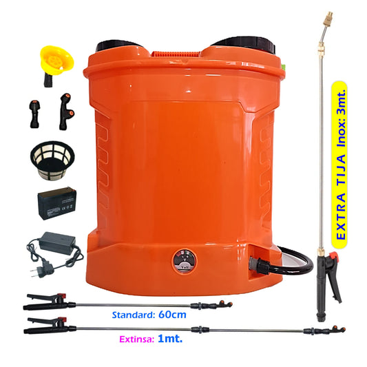 *BLACK-FRIDAY* *PROMO* SET POMPINA Pompa Tratamente Pomi si Vie, cu Acumulator, 12 Litri, Vermorel ORANGE, tija extensibila 1m, + TIJA INOX Extensibila 3 Metri, +EXTRA Furtun si Maner