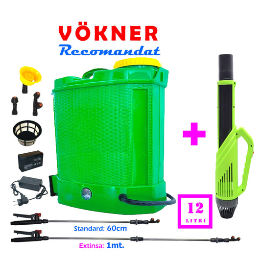 Set Pompa de stropit cu acumulator 12L + Atomizor electric Pandora, Vermorel - VÖKNER Recomandat, TURCOAZ-sau-VERDE