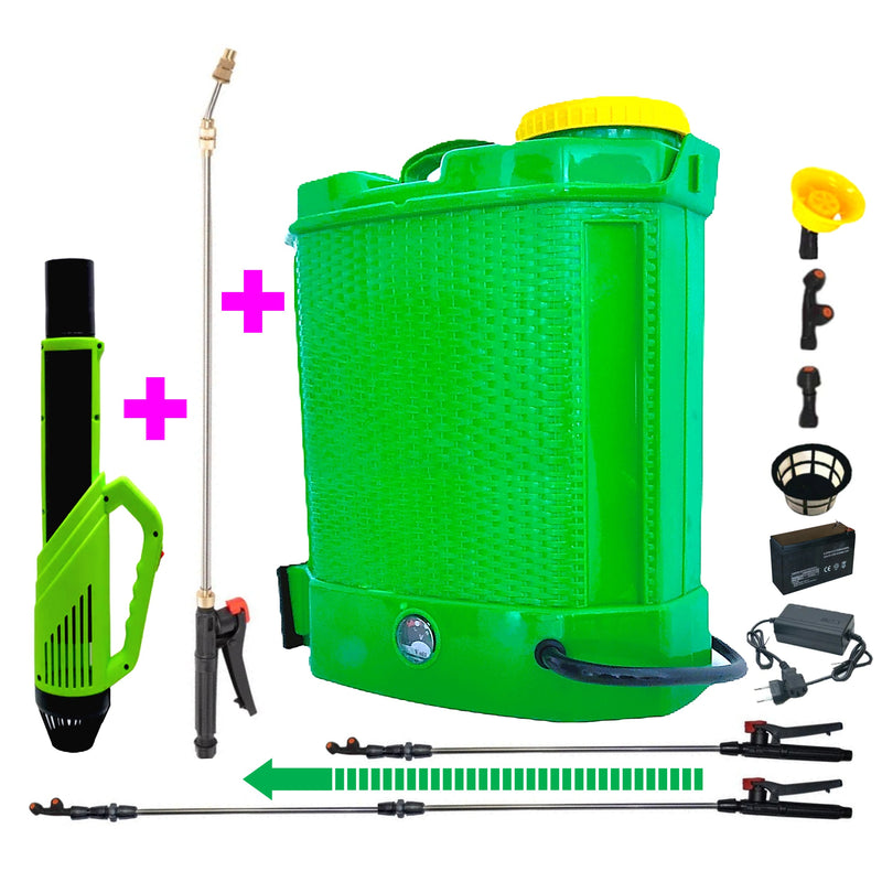 Set Pompa de stropit cu acumulator VERDE 12L + Atomizor Pandora + Set Lance telescopica stropit pomi 3m, vermorel - VOKNER Recomandat