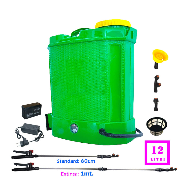 *PROMO* Pompa de stropit cu acumulator 12L VERDE Pandora, 3 duze incluse, Vermorel cu Regulator Presiune - VÖKNER Recomandat