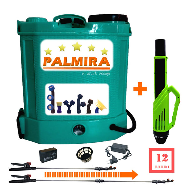 PALMiRA-Set Pompa de stropit cu acumulator 12L + Atomizor electric, Vermorel Electric 6 Duze