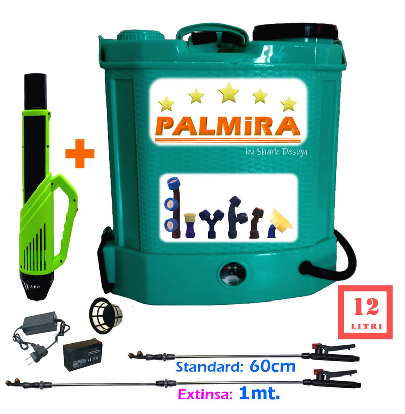 PALMiRA-Set Pompa de stropit cu acumulator 12L + Atomizor electric, Vermorel Electric 6 Duze