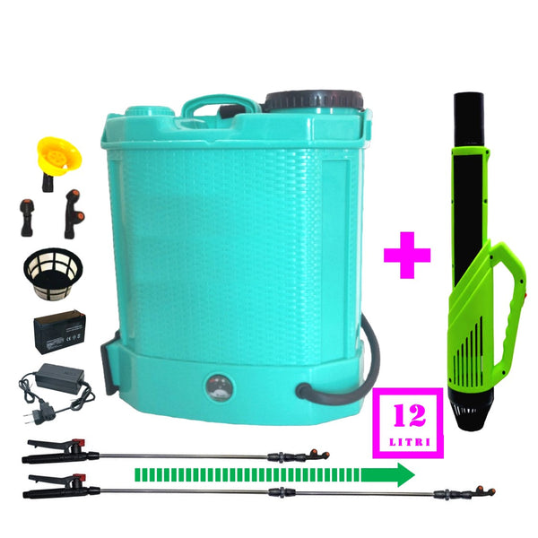 SET VÖKNER ATOMIZOR+VERMOREL Stropit Electric cu Acumulator 12 Litri, BLUE, tija extensibila 1 metru - VÖKNER Recomandat
