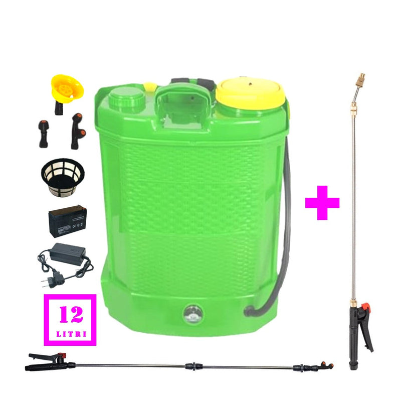 *BLACK-FRIDAY* *BuzZ* SET VÖKNER Șprițuitor 12L cu Acumulator, Vermorel VERDE, tija extensibila 1m, + TIJA INOX Extensibila 3 Metri + EXTRA Furtun si Maner