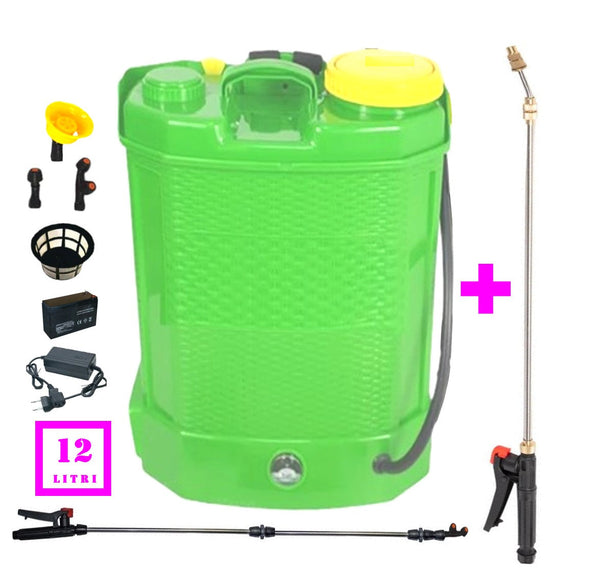 *IARNA OFERTELOR* SET VÖKNER Pompa Stropit Electrica cu Acumulator, 12 Litri, Vermorel VERDE, tija extensibila 1m, + TIJA INOX Extensibila 3 Metri, +EXTRA Furtun si Maner
