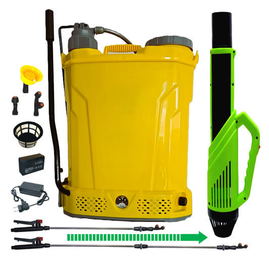 Pompa stropit 2-in-1 POMPINA, 18 Litri, Electrica cu Acumulator+Manuala, Vermorel GALBEN, +ATOMIZOR