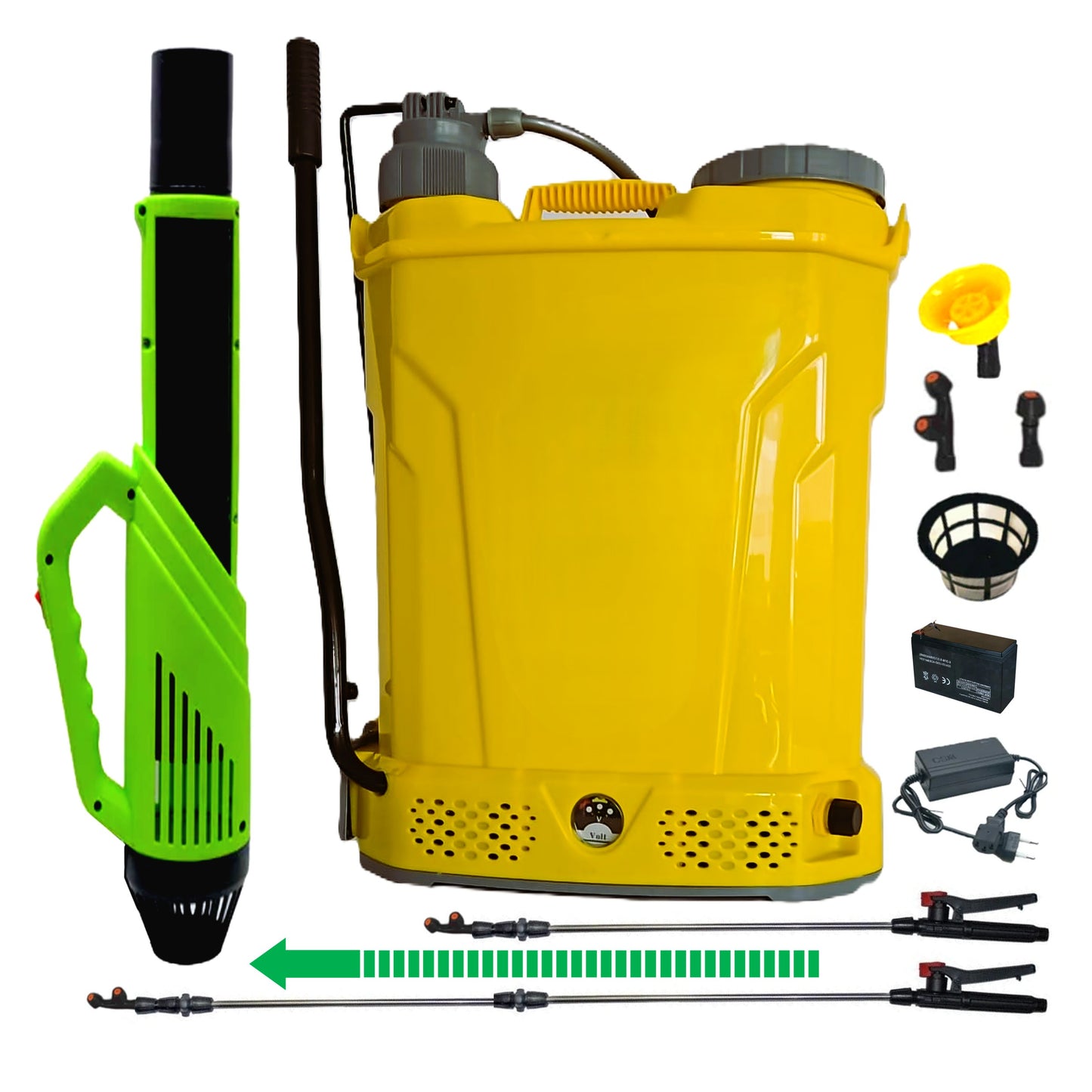 *PROMO* Pompa stropit 2-in-1 POMPINA, 18 Litri, Electrica cu Acumulator+Manuala, Vermorel GALBEN, +ATOMIZOR