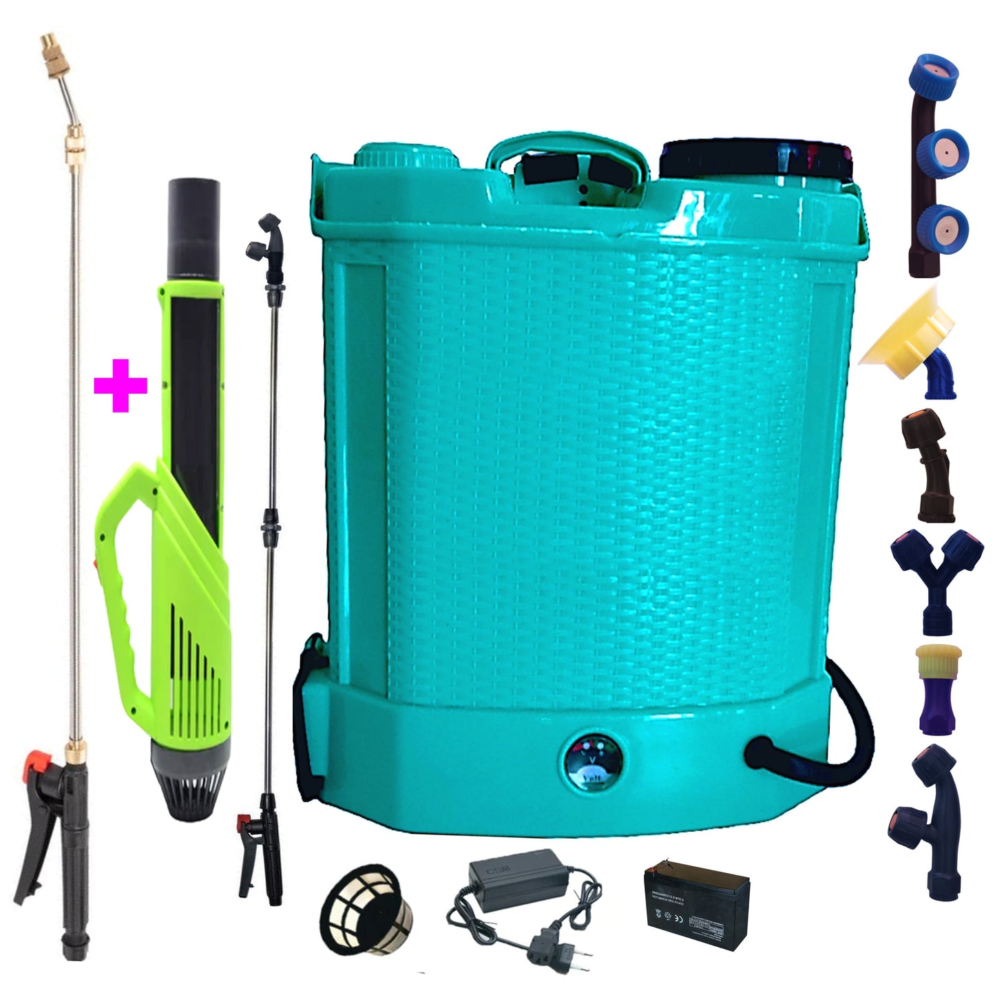 Pompa stropit 12L electrica E-FERMIERUL, Vermorel cu acumulator+ATOMIZOR+LANCE 3 Metri