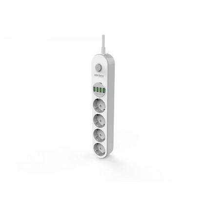 Prelungitor electric 2m cu intrerupator POLSKI K4030 4 prize, 4 mufe USB
