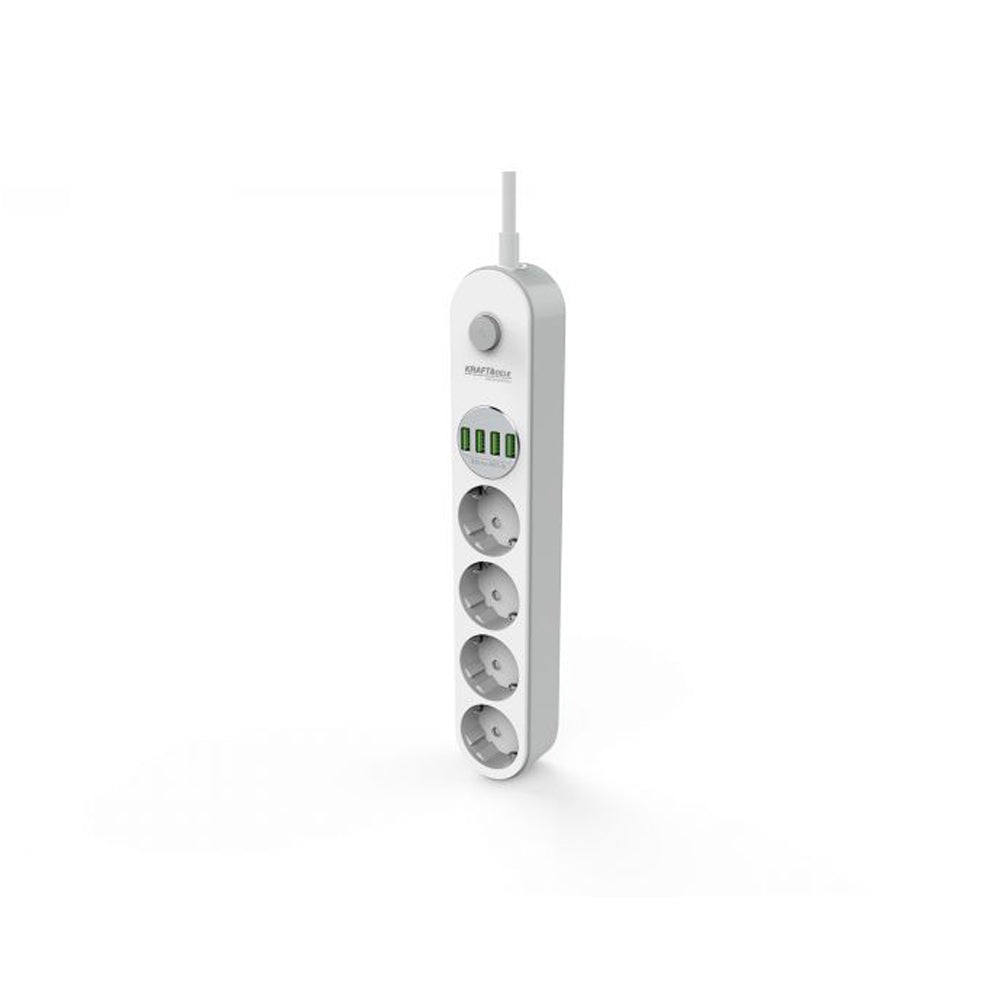 Prelungitor electric 2m cu intrerupator POLSKI K4030 4 prize, 4 mufe USB