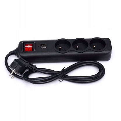 *OFERTE-DE-VARA* Prelungitor electric cu intrerupator KRAFTSON % Import Polonia %  4032, 3 prize, 2 mufe USB, 3m