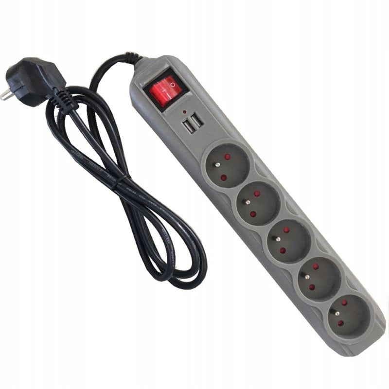 *OFERTELE-IEPURASULUI* Prelungitor electric cu intrerupator KRAFTSON % Import Polonia %  4034, 5 prize, 2 mufe USB, 3m