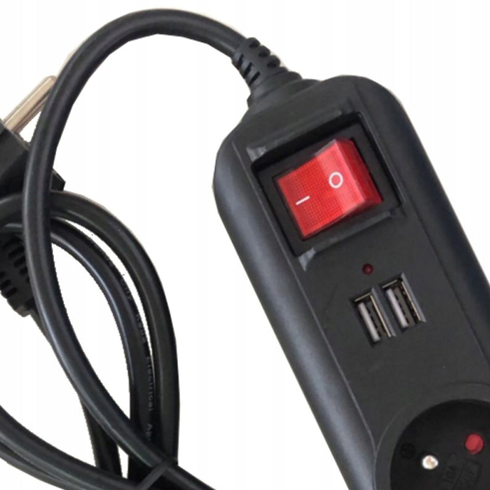 Prelungitor electric lungime 1.5m cu intrerupator, 3 prize si 2 mufe incarcare prin USB, POLSKI K4031, Poza9