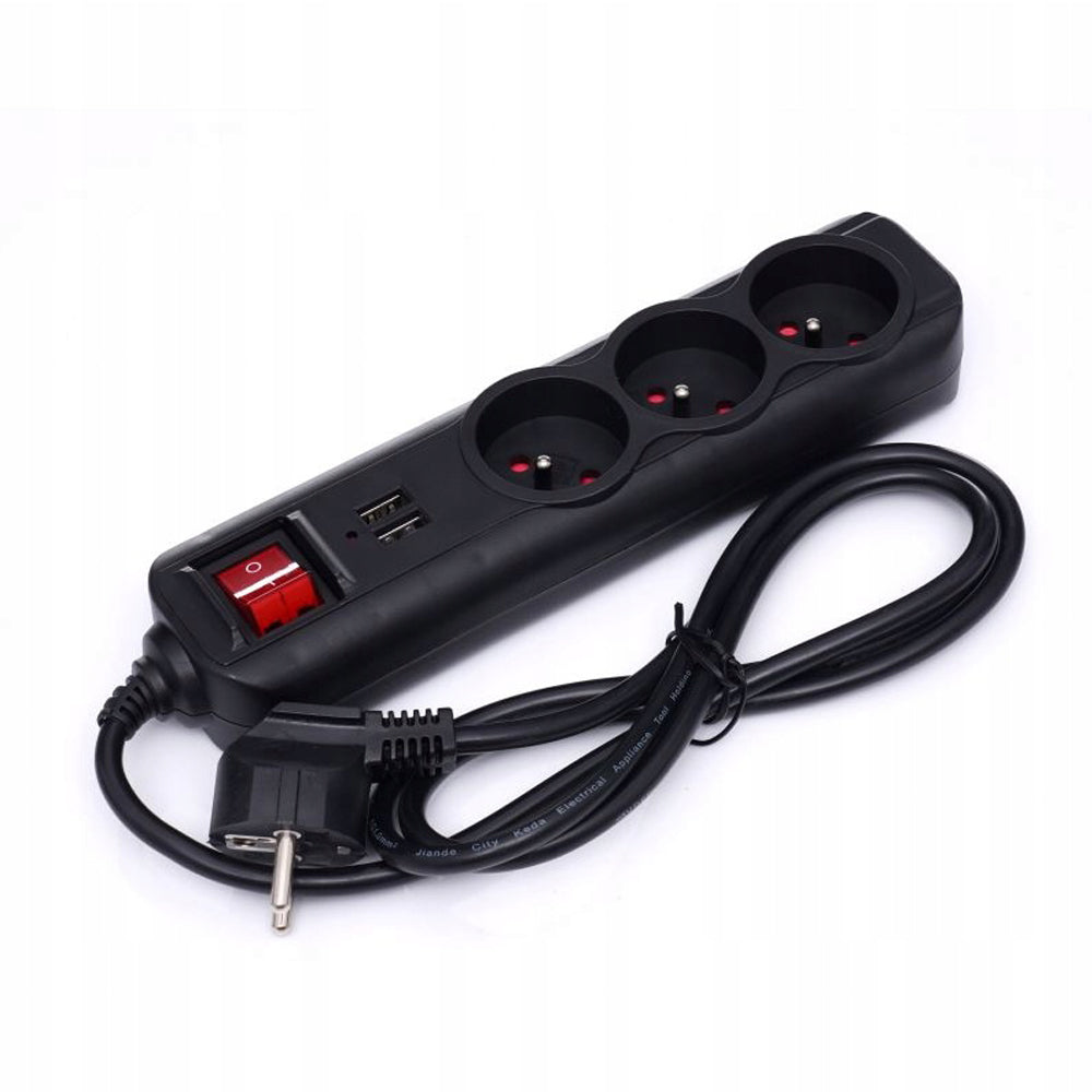 Prelungitor electric lungime 3m cu intrerupator, 3 prize si 2 mufe incarcare prin USB, POLSKI K4032, Poza4