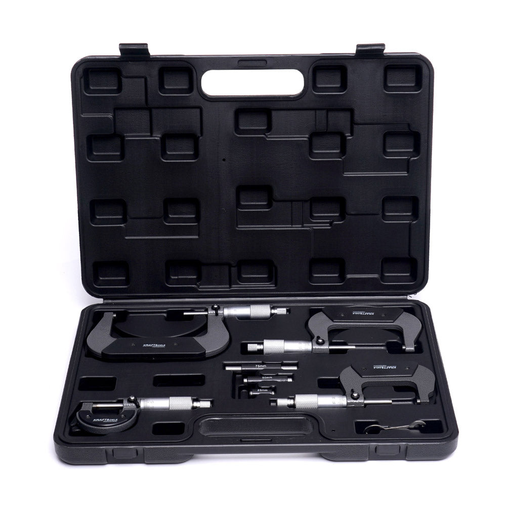 SET Micrometre Profesionale, include 4 micrometre, interval masurare 0-100mm, POLSKI K10443, Poza2