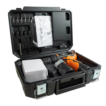 SET Surubelnita cu acumulator POLSKI K1670, include 2 acumulatori 12 V, 6 burghie si 6 biti incluse