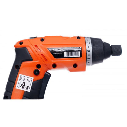 SET Surubelnita electrica pe acumulator POLSKI K1577, include 1 acumulator 3.6 V, 6 tubulare si 30 biti