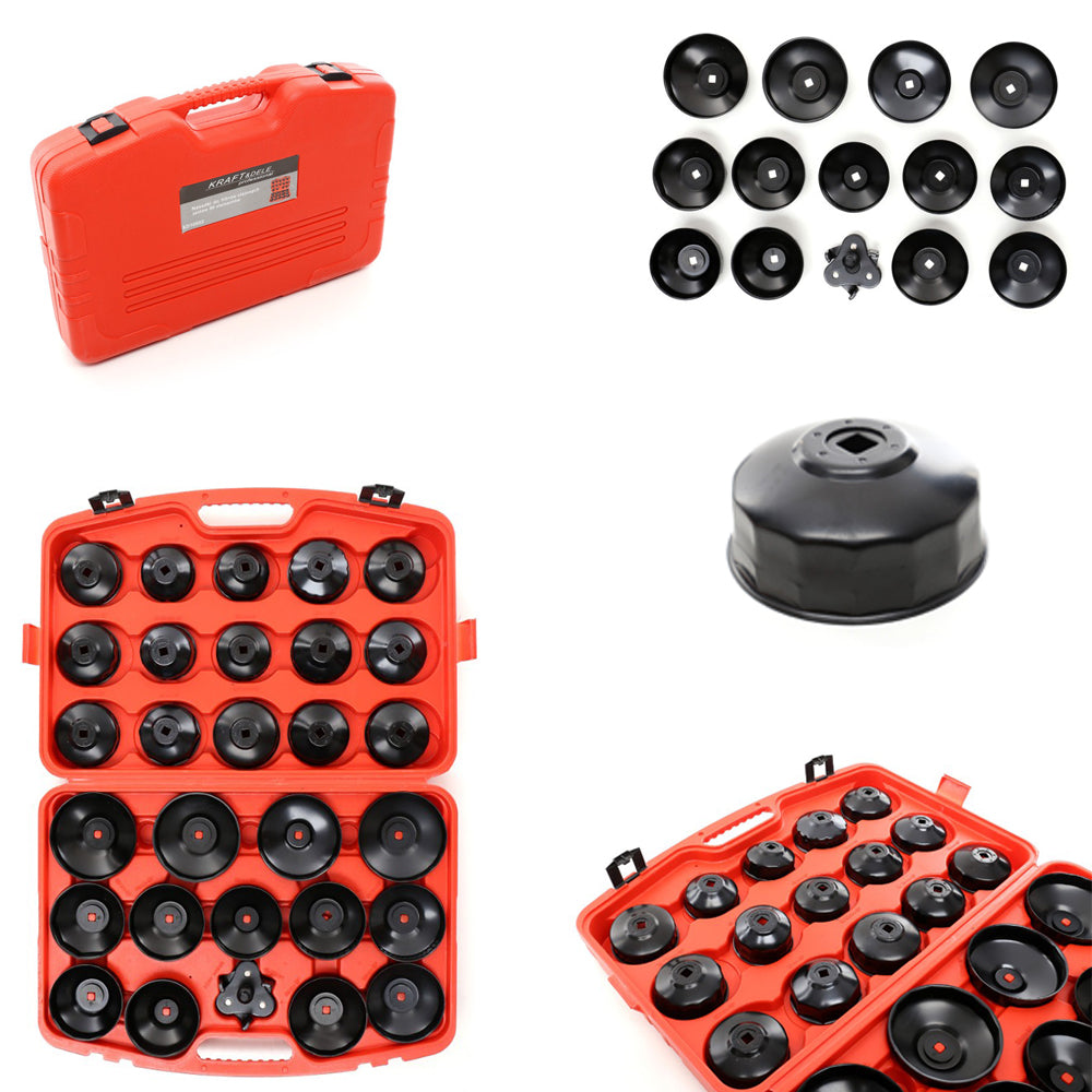 SET TUBULARE capace desfacere filtre de ulei auto POLSKI K10502, include 28+1 elemente, DRIVE 1/2" si 3/4"