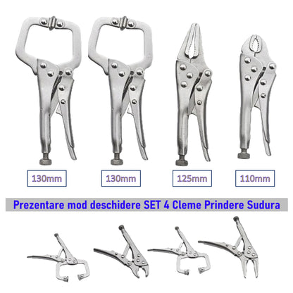 Set 4 cleme prindere sudura-130mm, 125mm si 110mm