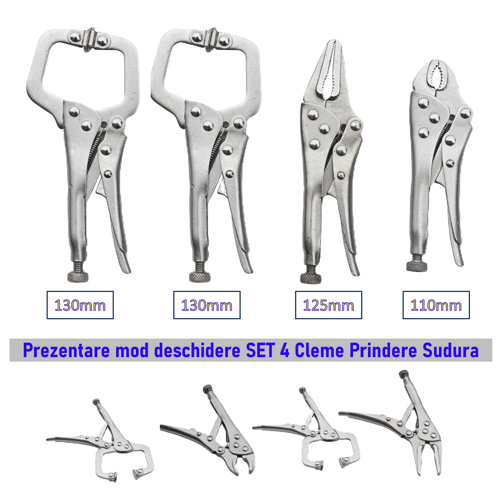 Set 4 cleme prindere-fixare sudura-DEZMAN