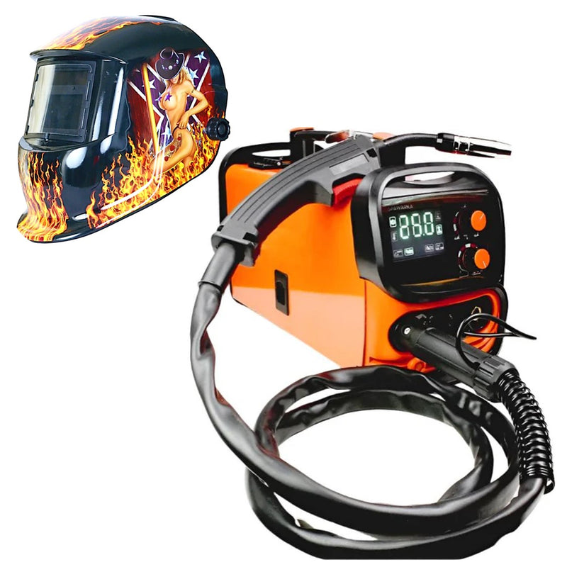 *PROMO* SET SUDURA CU SARMA FLUX+Electrod WeldEXPERT 1875-37107 din Aparat sudura 250A MIG-MAG/MMA, + Masca Automata Personalizata SUPERHOT-FLAMES