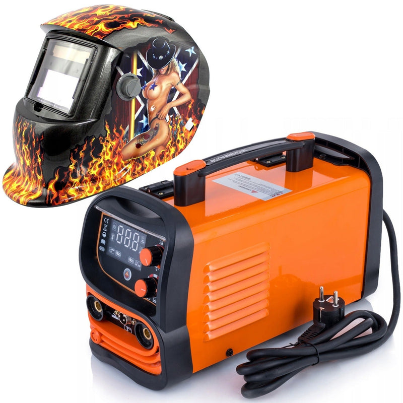 *BLACK-FRIDAY* SET SUDURA CU SARMA FLUX+Electrod WeldEXPERT 1875-881 din Aparat sudura 250A MIG-MAG/MMA, + Masca Automata Personalizata HOT-FLAMES