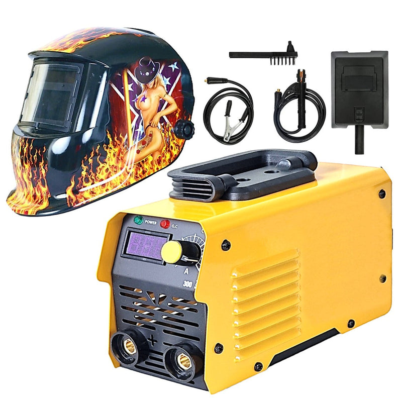 SEZONUL-OFERTELOR *PROMO* SET WeldEXPERT SUDURA CU ELECTROD, D11998-37107, din Aparat sudura Invertor MMA 300A, + Masca Automata Personalizata SUPERHOT-FLAMES