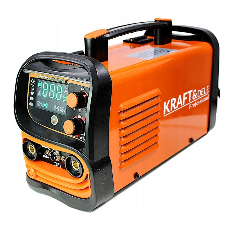 Aparat de sudura cu sarma, Kraft&Dele KD1875, MIG-MAG/MMA, 250A, Portocaliu, Accesorii incluse ( PRODUS RESIGILAT )