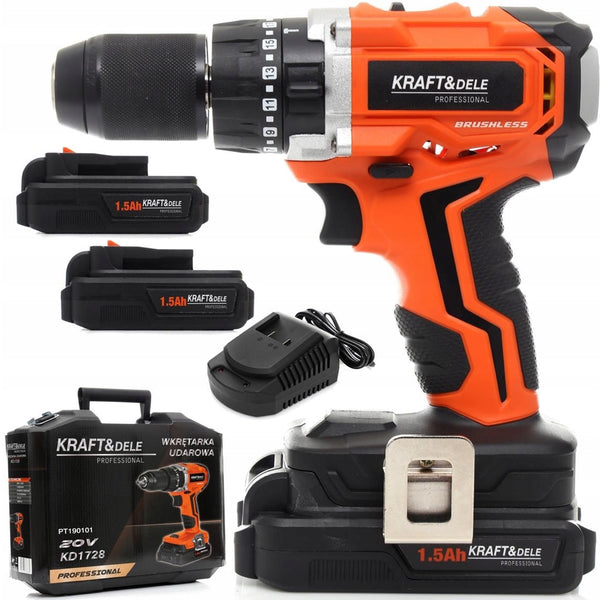 *OFERTELE-IEPURASULUI* Bormasina cu 2 acumulatori Kraft&Dele KD1728, 1400RPM, 20V, mandrina 13mm, Accesorii incluse