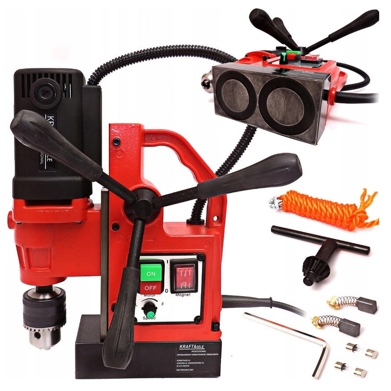 Bormasina de banc cu baza magnetica KRAFTSON % Import Polonia %  1382, 1800W, 750RPM, mandrina 16mm