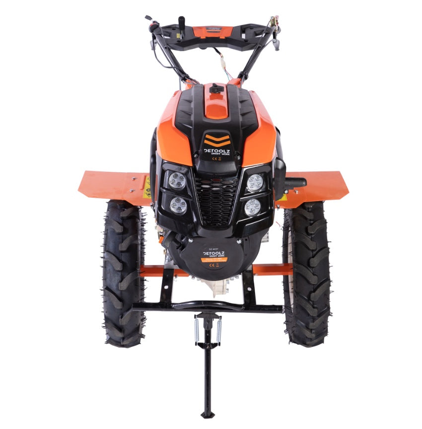 Motocultor Detoolz DZ-M127 10CP, motor DIESEL 4 timpi, cu plug reversibil mare + roti metal, NOB