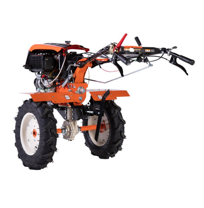 Motocultor Detoolz DZ-M127 10CP, motor DIESEL 4 timpi, cu plug reversibil mare + roti metal, NOB