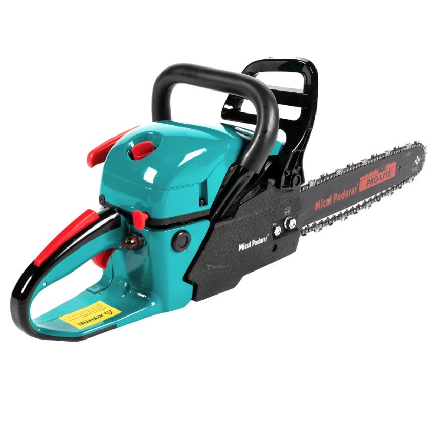 Drujba pe benzina Micul Padurar 5200, 2.9CP, carcasa metalica, 2 lame 2 lanturi