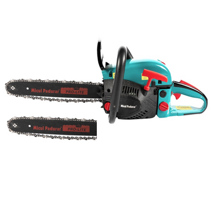 Drujba pe benzina Micul Padurar 5200, 2.9CP, carcasa metalica, 2 lame 2 lanturi