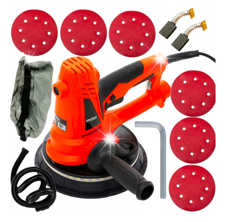 Slefuitor pereti cu aspirator si LED Kraft&Dele KD1540, 1400W, 180 mm, turatie reglabila
