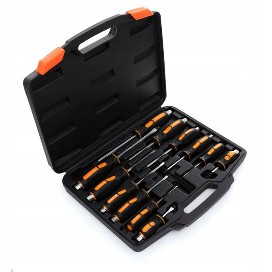 Set 12 surubelnite cu varf magnetic si priza hexagonala la maner, include cutie plastic, POLSKI K10284, Poza2