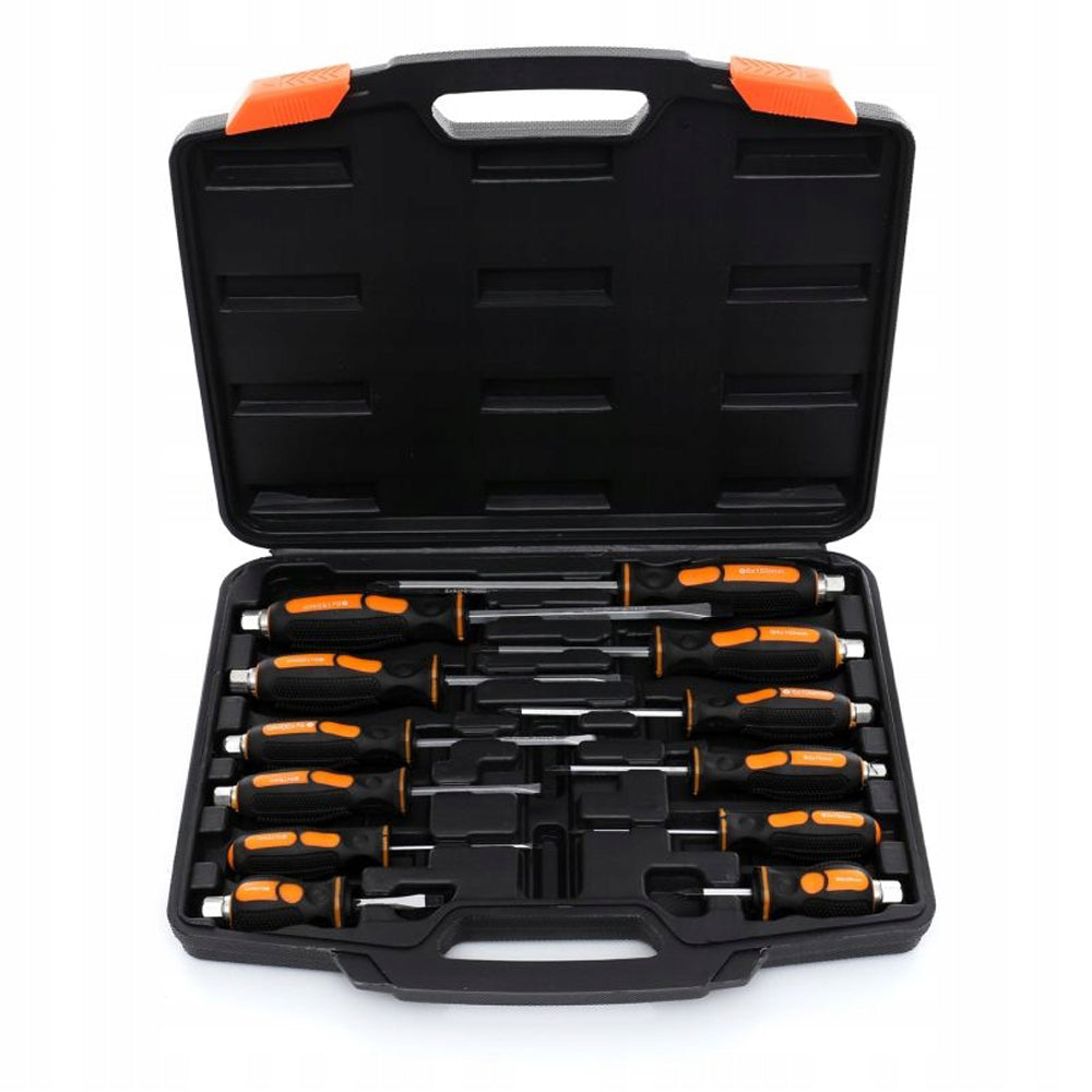 Set 12 surubelnite cu varf magnetic si priza hexagonala la maner, include cutie plastic, POLSKI K10284, Poza3